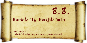 Borbély Benjámin névjegykártya